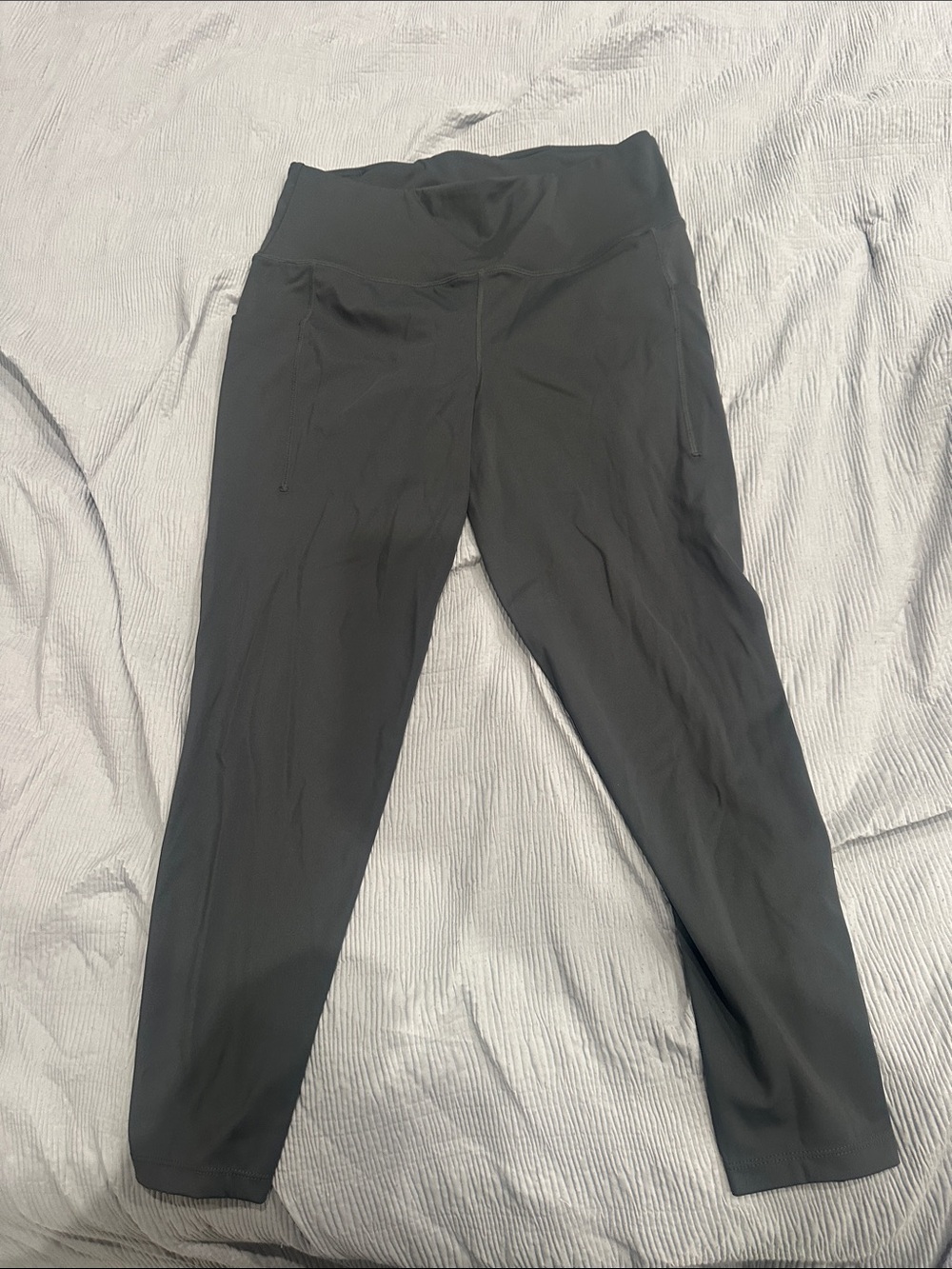 Baleaf Olive Green/Grey High-Waist Active Leggings with Pockets